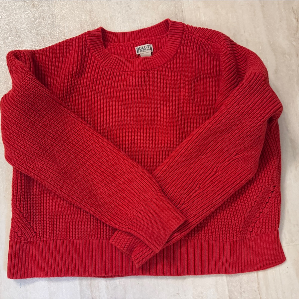 Duluth Trading Co Red Knit Sweater